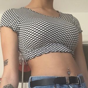 Checkered Crop Top